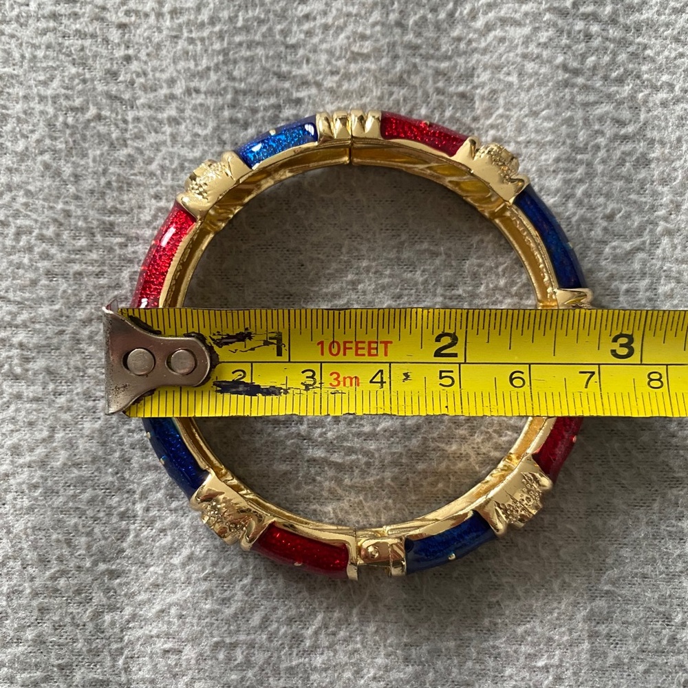 Two enamel hinged bangle bracelets - Picture 6 of 10